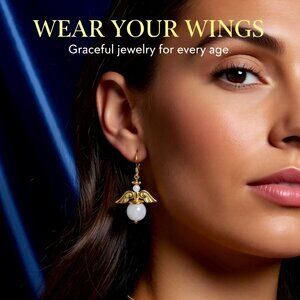 SWEET! Guardian Angel Earrings! White Angels Wings!